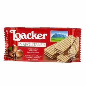 8ae40504e4380862edea49bdbac1d748.webp 25 Packs Loacker Classic Napolitaner Crispy Wafers Filled with Hazelnut Cream 45g Each