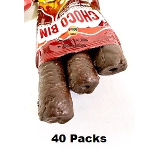 40 Packs Large Choco Bin Fully Chocolate Coated Snack 28g Each